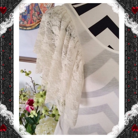 Fashion Ruffle Sleeve White Top - Picture 6 of 6